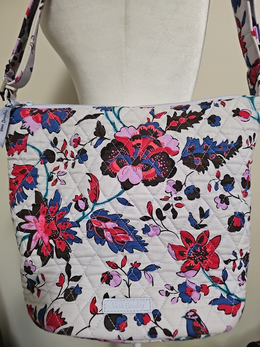 Vera Bradley Convertible Hobo Bag in Vineyard Floral – Crossbody Shoulder Purse